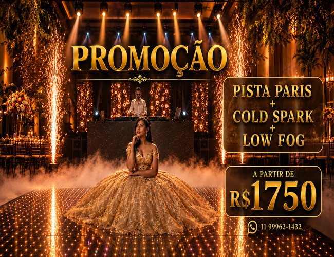 Pacote combo Pista Paris Cold Spark Low Fog a partir de R$ 1.750 - Padoma Eventos