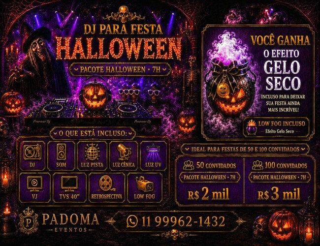 tabela de preço de dj para festa halloween em São Paulo - Padoma Eventos