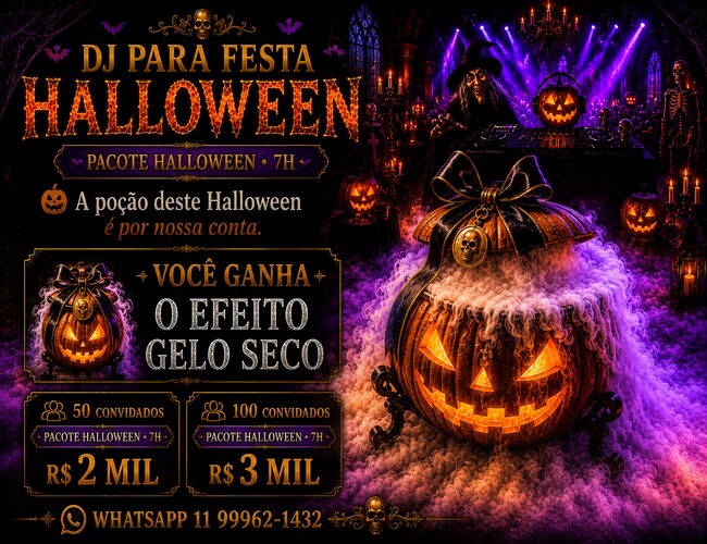 Preço de dj para festa halloween em São Paulo com gelo seco incluso - Padoma Eventos
