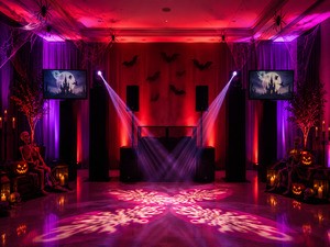 VJ para festa Halloween com exibição de clipes musicais em TV de LED