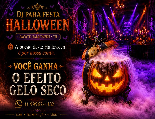 Pacote Halloween Padoma Eventos você ganha o efeito Gelo Seco