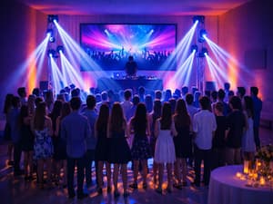 Telão gigante para retrospectiva emocionante de casamento