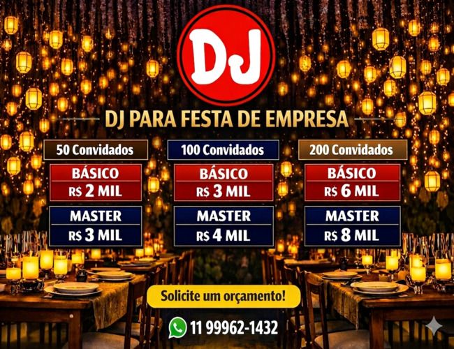 pacotes de preço de dj para Festa de confraternização de empresa em São Paulo - Padoma Eventos