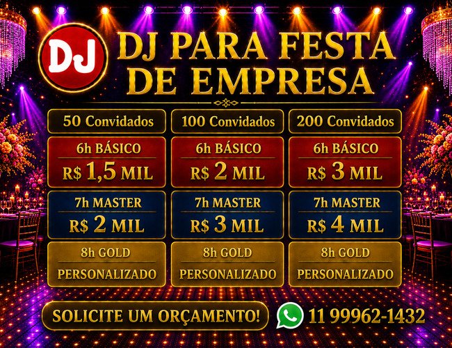 tabela de preço de dj em São Paulo para festa de confraternização de empresa - Padoma Eventos
